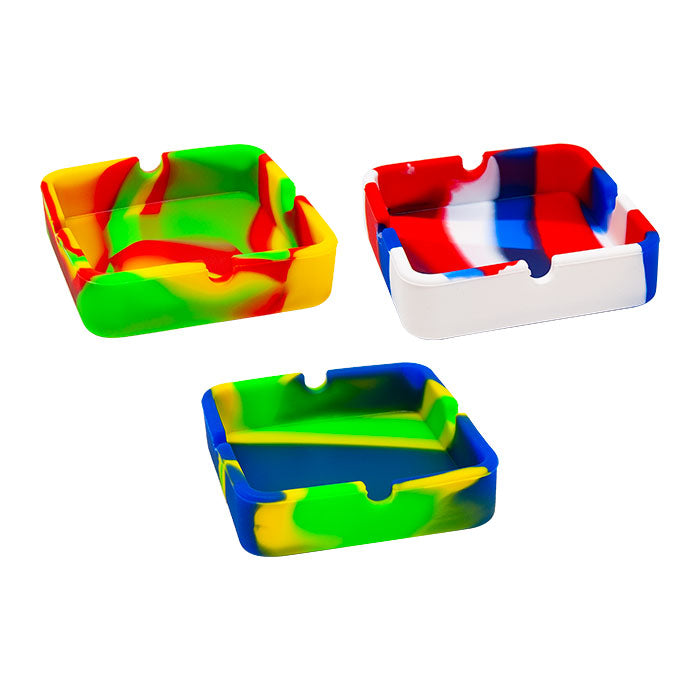 Square Shaped Silicone Ashtray