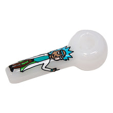 Load image into Gallery viewer, Rick And Morty Hand Glass Blown Pipe 5 Inches
