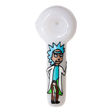 Load image into Gallery viewer, Rick And Morty Hand Glass Blown Pipe 5 Inches
