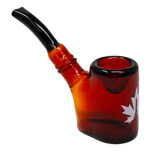 Load image into Gallery viewer, Maple Glass  Amber Hefner Hand Pipe 5 Inches
