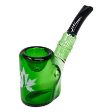 Load image into Gallery viewer, Maple Glass Green Hefner Hand Pipe 5 Inches
