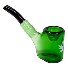 Load image into Gallery viewer, Maple Glass Green Hefner Hand Pipe 5 Inches
