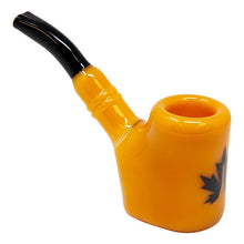 Load image into Gallery viewer, Maple Glass Jade Yellow Hefner Hand Pipe 5 Inches
