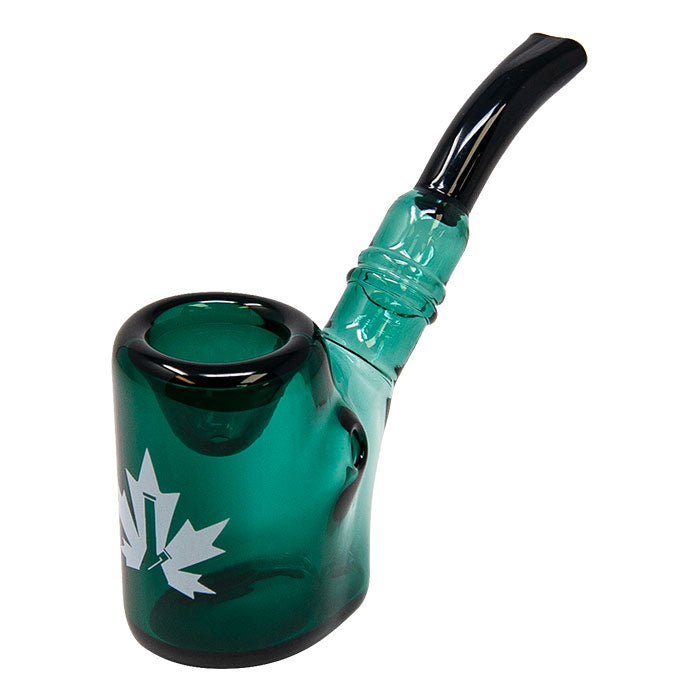 Maple Glass Teal Green Hefner Hand Pipe 5 Inches