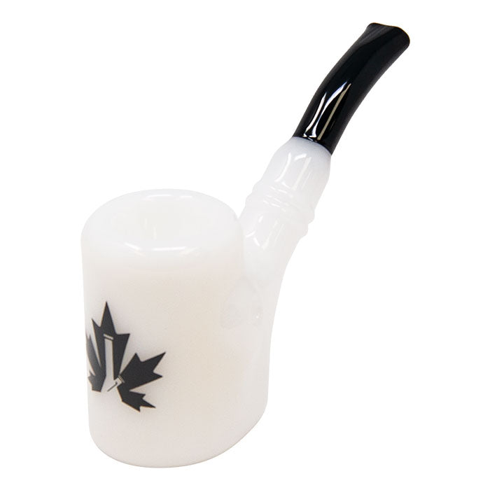 Maple Glass White Hefner Hand Pipe 5 Inches