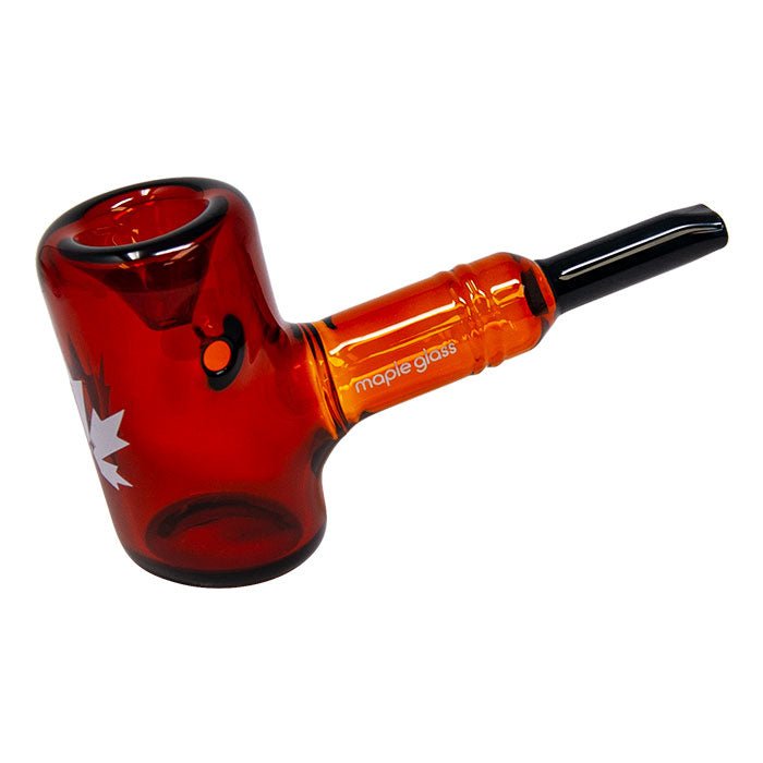 Maple Glass Amber Oxford Hammer Pipe 5.5 Inches