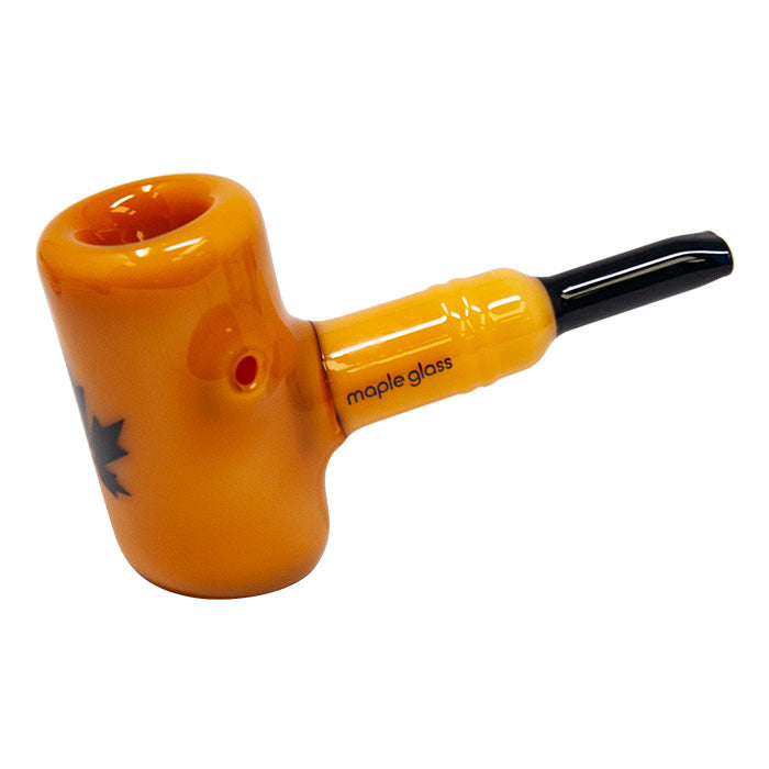 Maple Glass Jade Yellow Oxford Hammer Pipe 5.5 Inches