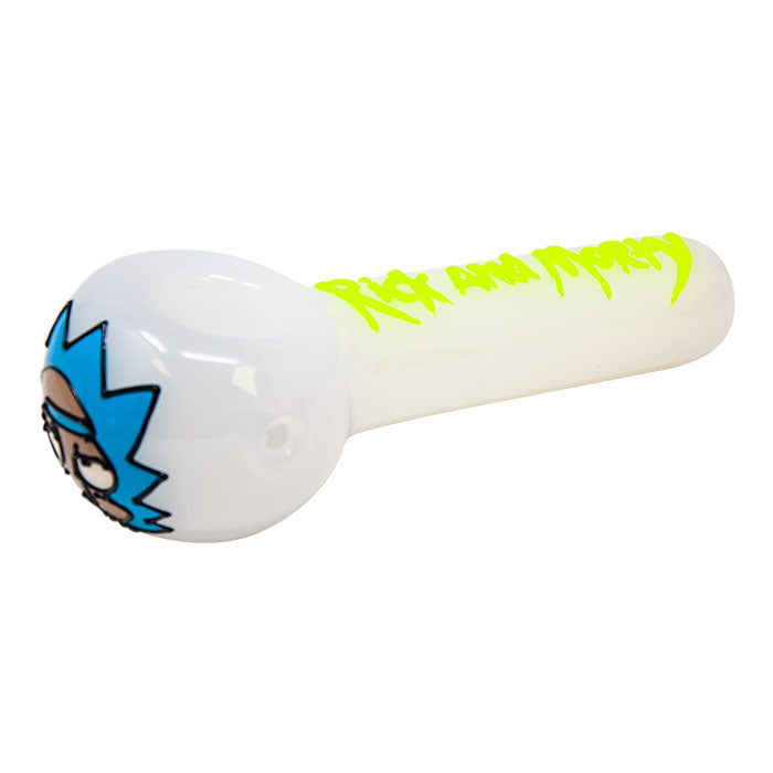 Fluorescent Green Rick And Morty Hand Pipe 5 Inches