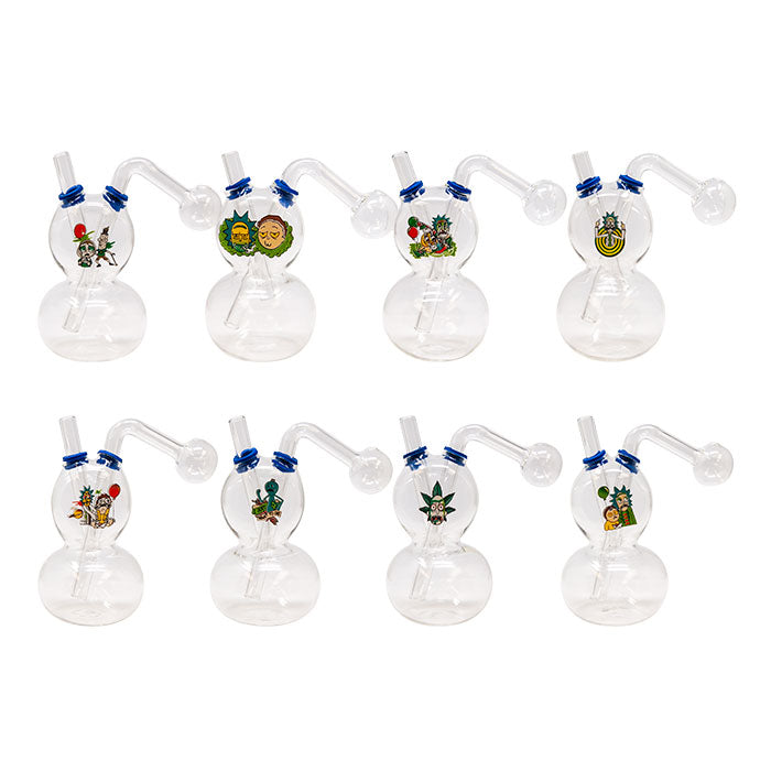 Assorted Rick And Morty Egg Shaped Oil Glass Bong