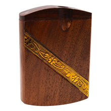 Load image into Gallery viewer, Diagonally Golden Strip Small Wooden Dugout 3 Inches
