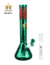 Load image into Gallery viewer, Maple Glass Teal Green Color Beaker Bong 14 Inches
