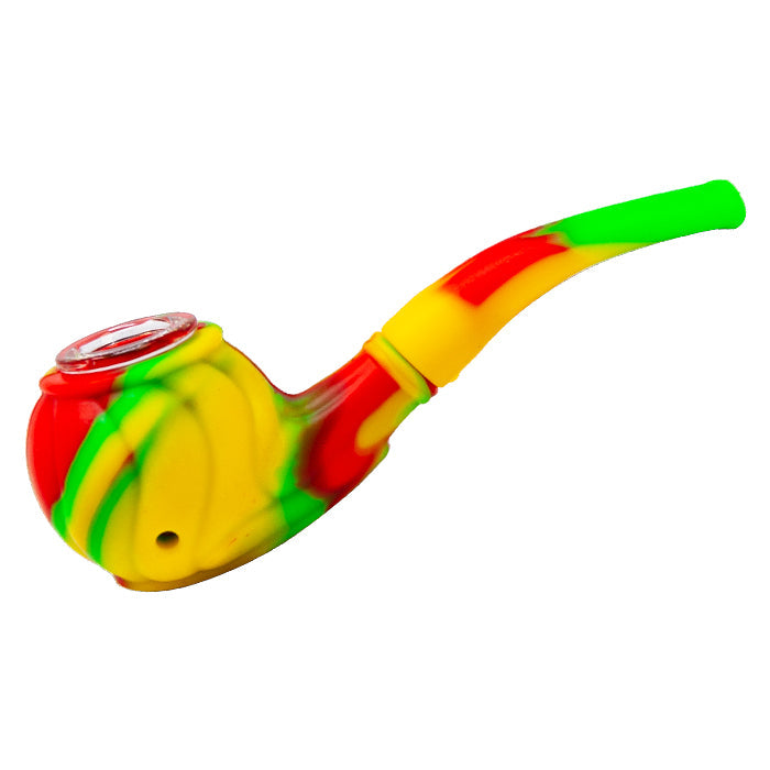 Curvy Yellow Retro Silicone Pipe 4 Inches