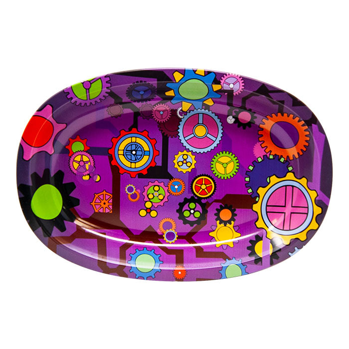 Pink Gears Oval Rolling Tray