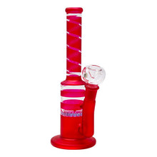 Load image into Gallery viewer, Red Mini Straight Tube Honeycomb Bong 10 Inches
