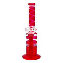 Load image into Gallery viewer, Red Mini Straight Tube Honeycomb Bong 10 Inches
