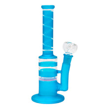 Load image into Gallery viewer, Sky Blue Mini Straight Tube Honeycomb Bong 10 Inches
