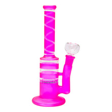 Load image into Gallery viewer, Pink Mini Straight Tube Honeycomb Bong 10 Inches
