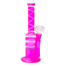 Load image into Gallery viewer, Pink Mini Straight Tube Honeycomb Bong 10 Inches
