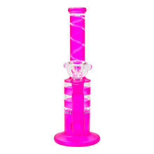 Load image into Gallery viewer, Pink Mini Straight Tube Honeycomb Bong 10 Inches
