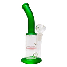 Load image into Gallery viewer, Green Mini Bent Neck Honeycomb Perc Bong 12 Inches
