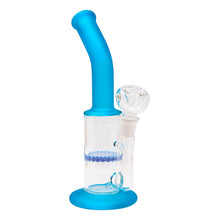 Load image into Gallery viewer, Sky Blue Mini Bent Neck Honeycomb Perc Bong 12 Inches
