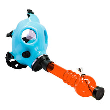 Load image into Gallery viewer, Sky Blue Glow In Dark Gas Mask Bong
