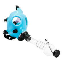 Load image into Gallery viewer, Sky Blue Glow In Dark Gas Mask Bong
