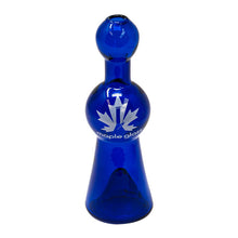 Load image into Gallery viewer, Maple Glass Blue Cobalt Glass Chillum Pipe 4 Inches
