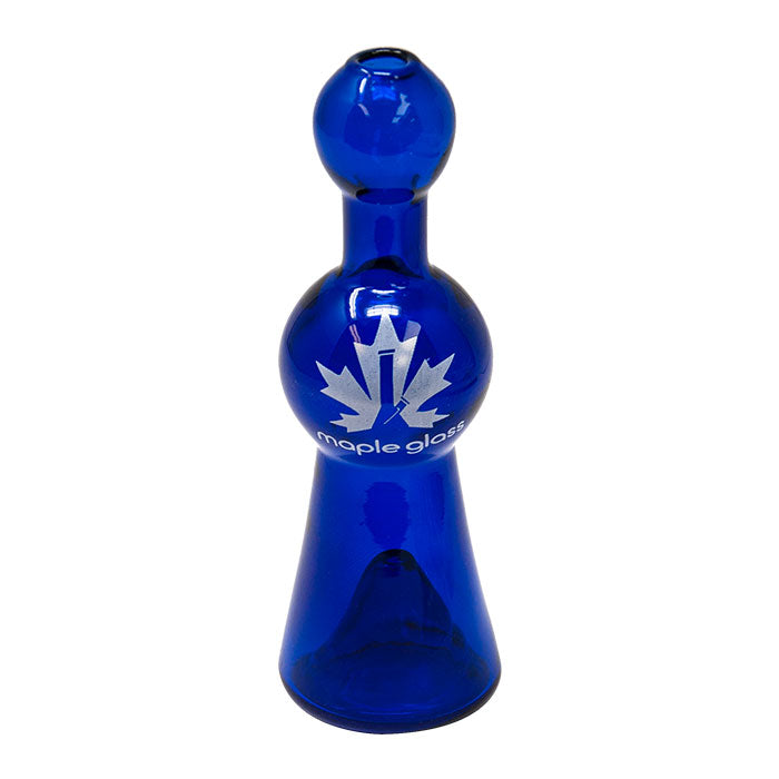 Maple Glass Blue Cobalt Glass Chillum Pipe 4 Inches