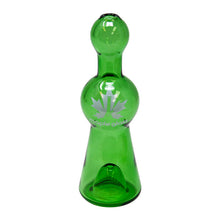 Load image into Gallery viewer, Maple Glass Green Cobalt Glass Chillum Pipe 4 Inches
