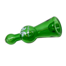 Load image into Gallery viewer, Maple Glass Green Cobalt Glass Chillum Pipe 4 Inches
