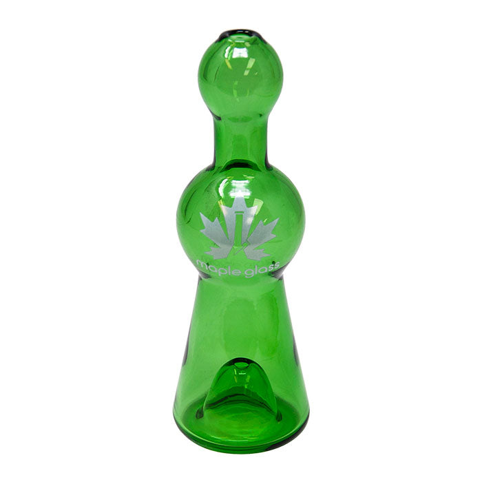 Maple Glass Green Cobalt Glass Chillum Pipe 4 Inches