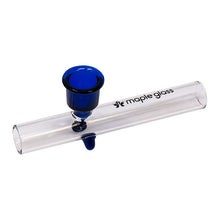 Load image into Gallery viewer, Maple Glass Blue Glass Pipe 4.5 Inches
