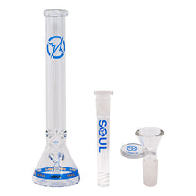 Load image into Gallery viewer, Blue Karma Series 9mm Thick Beaker 18 Inches Bong By Soul Glass
