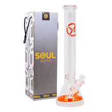 Load image into Gallery viewer, Orange Karma Series 9mm Thick Beaker 18 Inches Bong By Soul Glass
