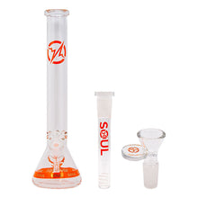 Load image into Gallery viewer, Orange Karma Series 9mm Thick Beaker 18 Inches Bong By Soul Glass
