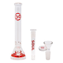 Load image into Gallery viewer, Red Karma Series 9mm Thick Beaker 18 Inches Bong By Soul Glass
