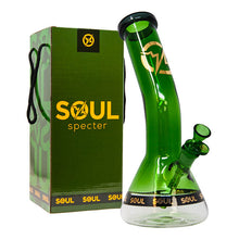 Load image into Gallery viewer, Green Specter Series 12 Inches Bent Neck Beaker Bong by Soul Glass
