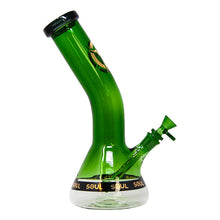 Load image into Gallery viewer, Green Specter Series 12 Inches Bent Neck Beaker Bong by Soul Glass
