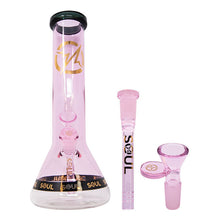 Load image into Gallery viewer, Pink Specter Series 12 Inches Bent Neck Beaker Bong by Soul Glass
