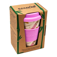 Load image into Gallery viewer, Pink and Gold Feathers Bamboo Mug
