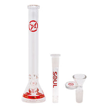 Load image into Gallery viewer, Soul Glass 9mm Thick Red Glass Beaker Bong 24 Inches
