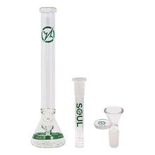 Load image into Gallery viewer, Soul Glass 9mm Thick Teal Glass Beaker Bong 24 Inches
