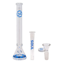 Load image into Gallery viewer, Soul Glass 9mm Thick Blue Glass Beaker Bong 24 Inches
