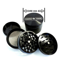 Load image into Gallery viewer, CANNATONIK ANODIZED ALUMINIUM GRINDER 40MM BLACK
