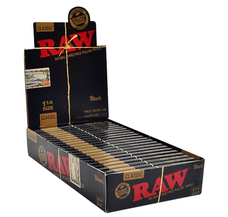 Raw Black Rolling Paper 1 1/4